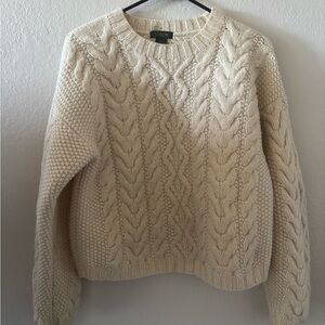 J. Crew Women's Ivory Cable Knit Sweater